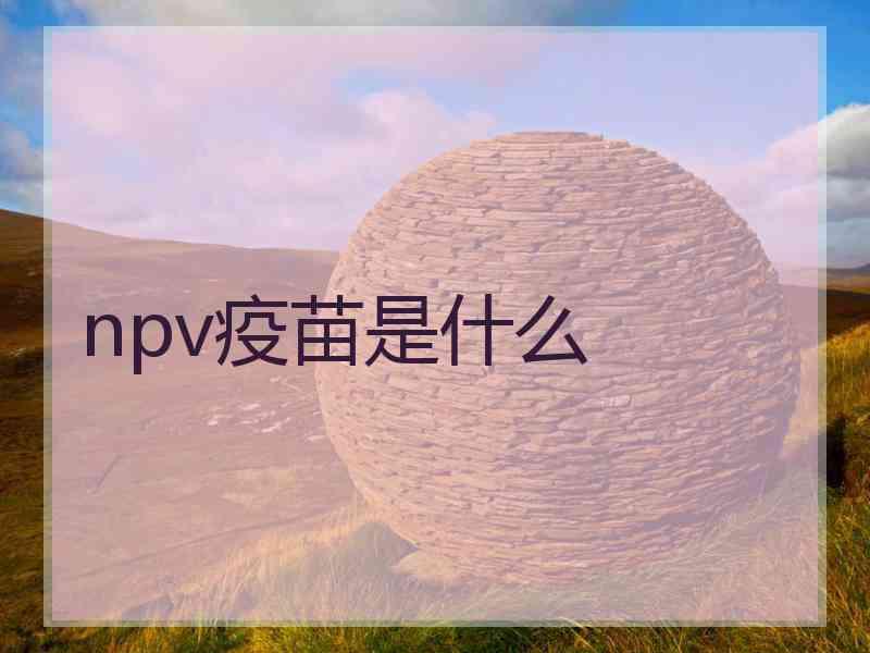 npv疫苗是什么