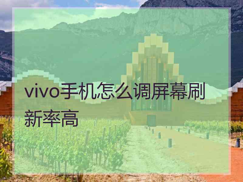 vivo手机怎么调屏幕刷新率高