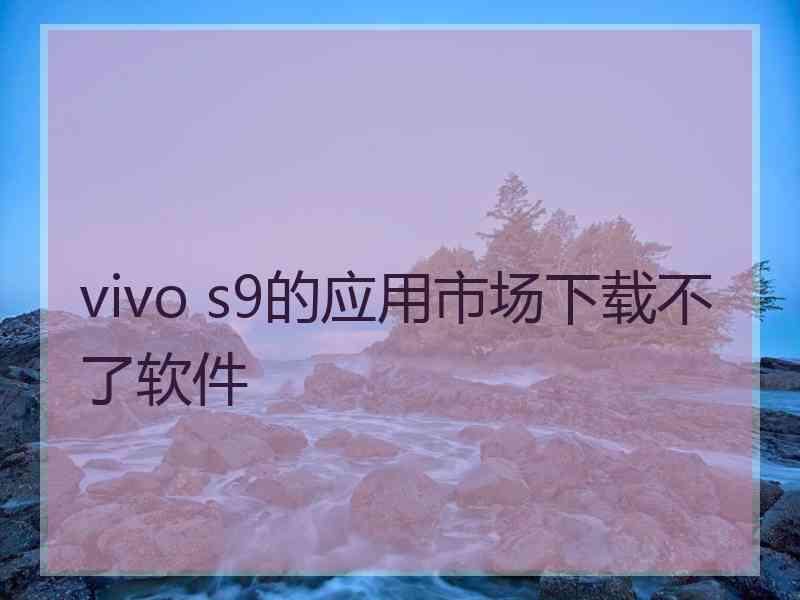 vivo s9的应用市场下载不了软件