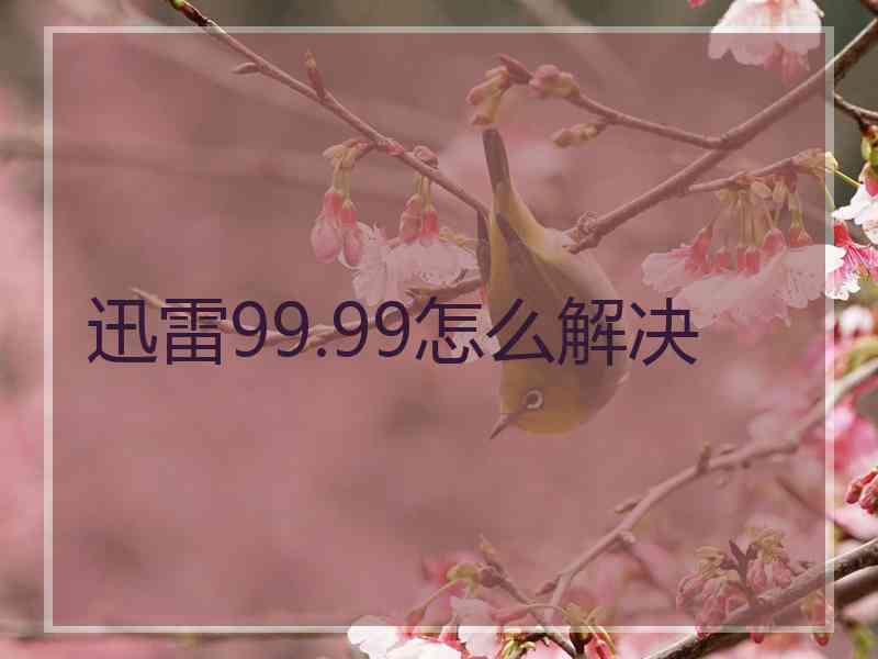 迅雷99.99怎么解决