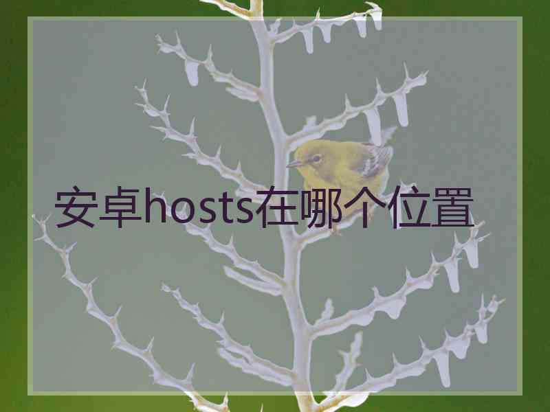 安卓hosts在哪个位置