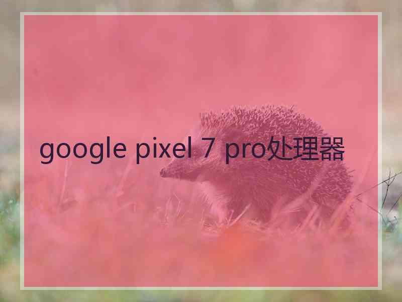 google pixel 7 pro处理器