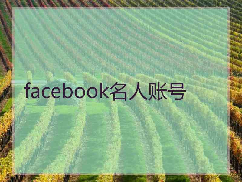 facebook名人账号