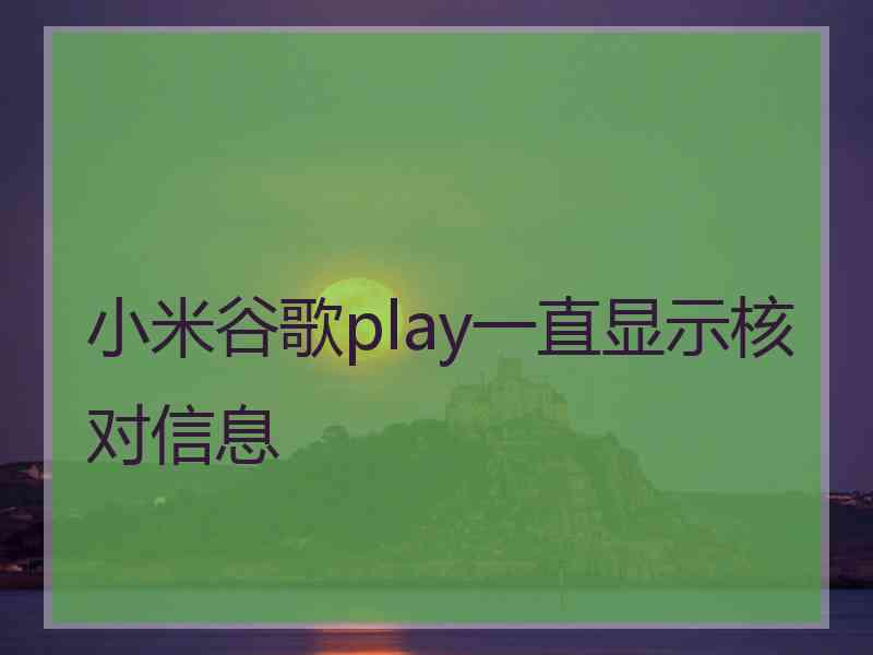 小米谷歌play一直显示核对信息