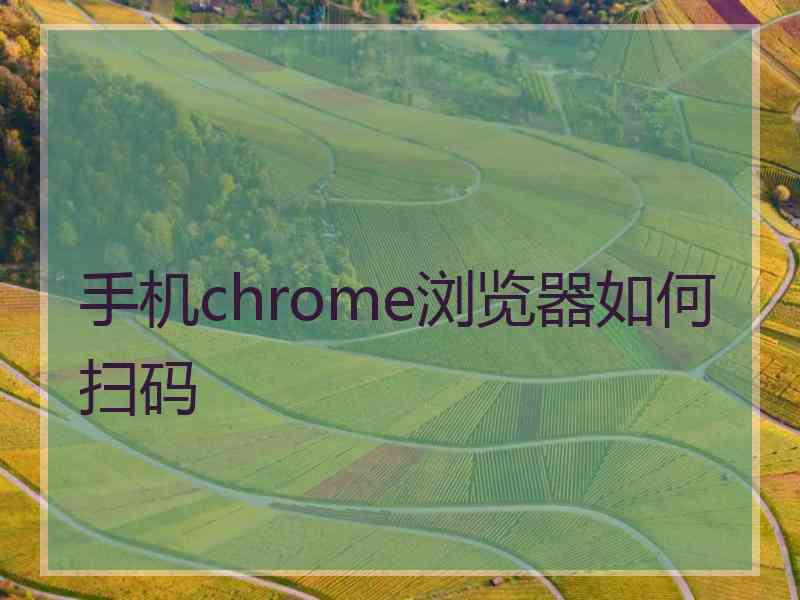 手机chrome浏览器如何扫码