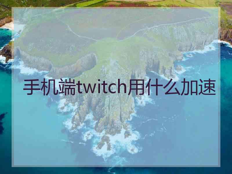 手机端twitch用什么加速