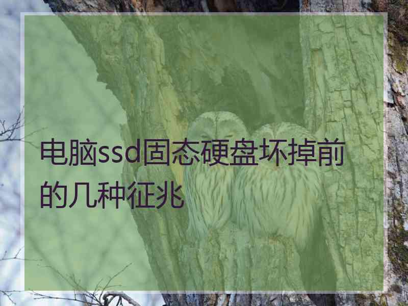 电脑ssd固态硬盘坏掉前的几种征兆