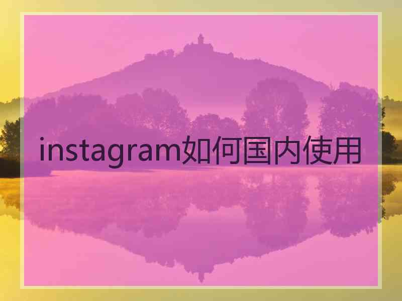 instagram如何国内使用