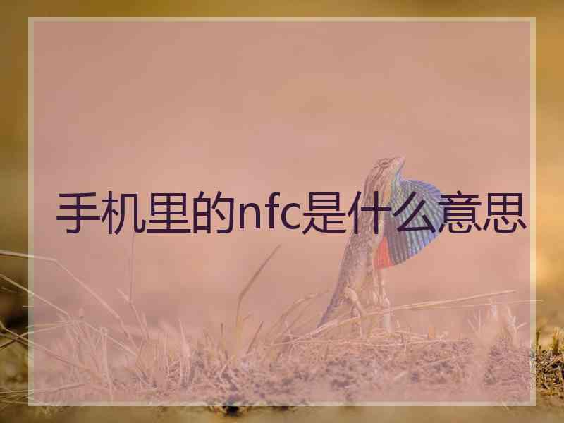 手机里的nfc是什么意思