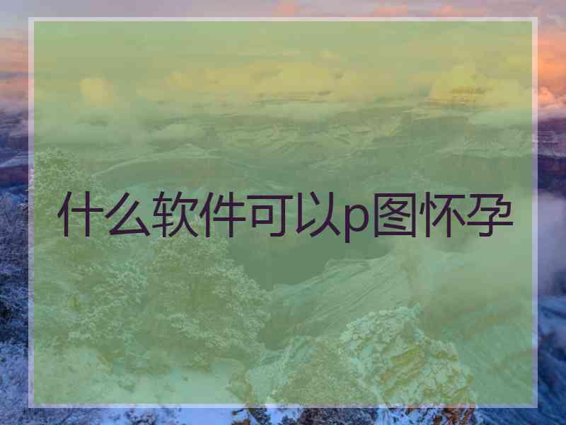 什么软件可以p图怀孕