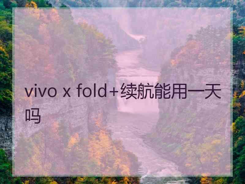 vivo x fold+续航能用一天吗