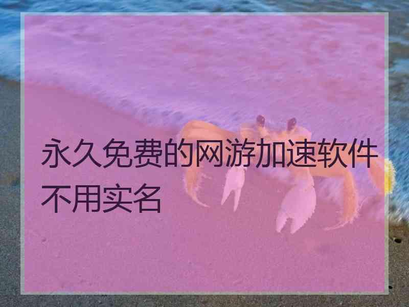 永久免费的网游加速软件不用实名