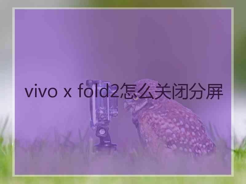 vivo x fold2怎么关闭分屏