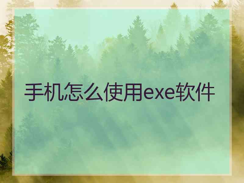 手机怎么使用exe软件