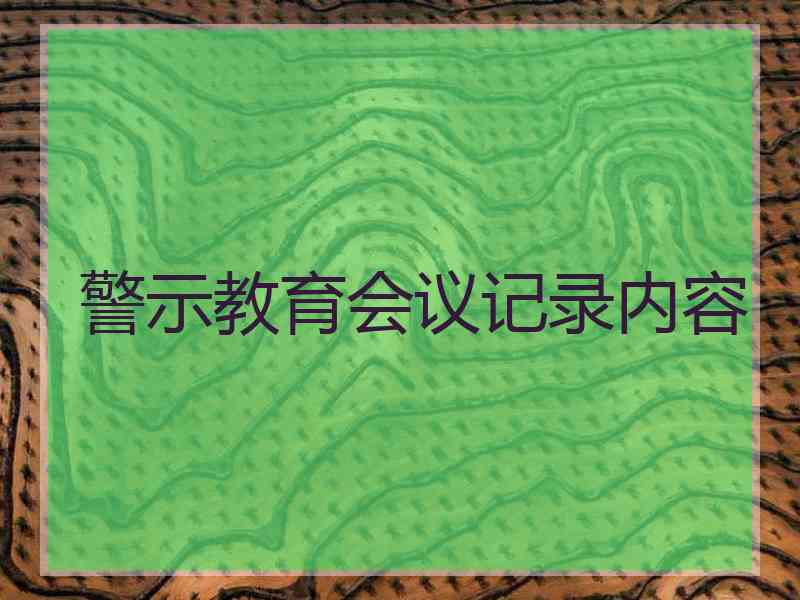 警示教育会议记录内容