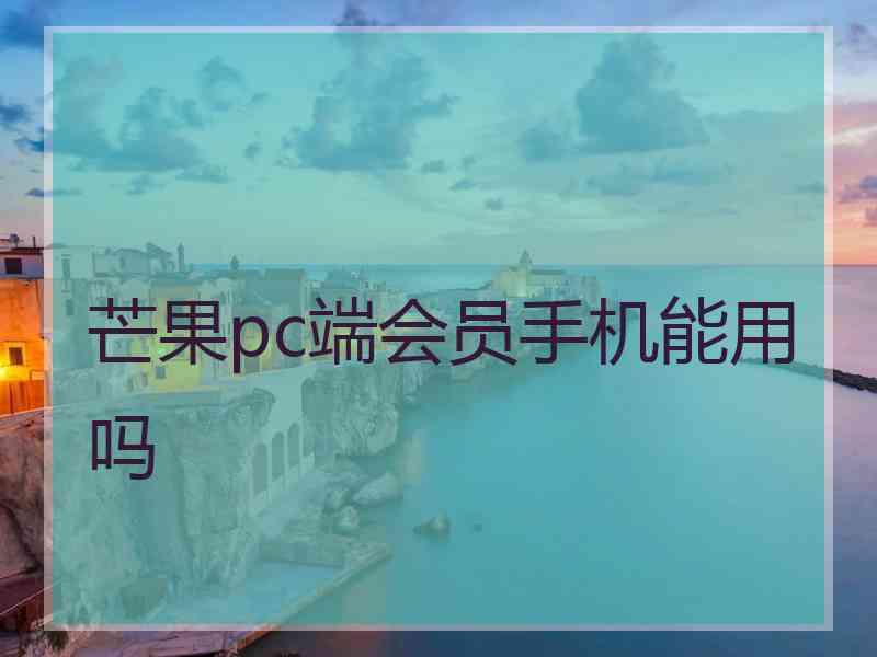 芒果pc端会员手机能用吗