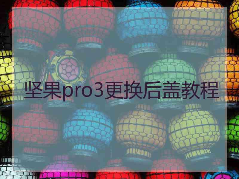 坚果pro3更换后盖教程