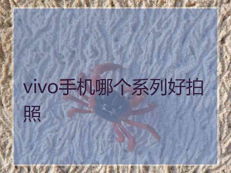 vivo手机哪个系列好拍照