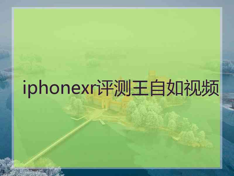 iphonexr评测王自如视频