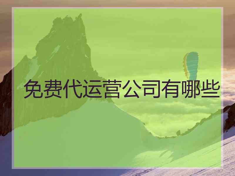 免费代运营公司有哪些