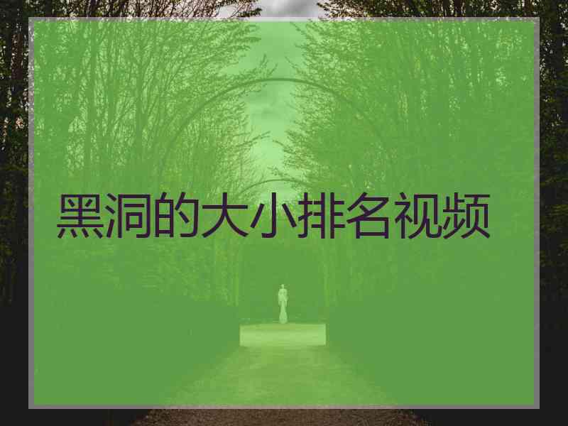 黑洞的大小排名视频