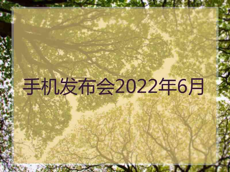 手机发布会2022年6月