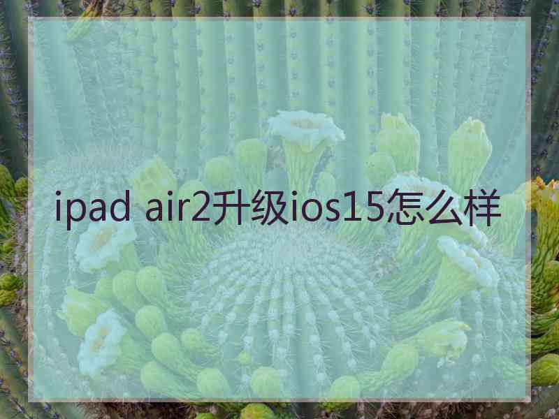 ipad air2升级ios15怎么样