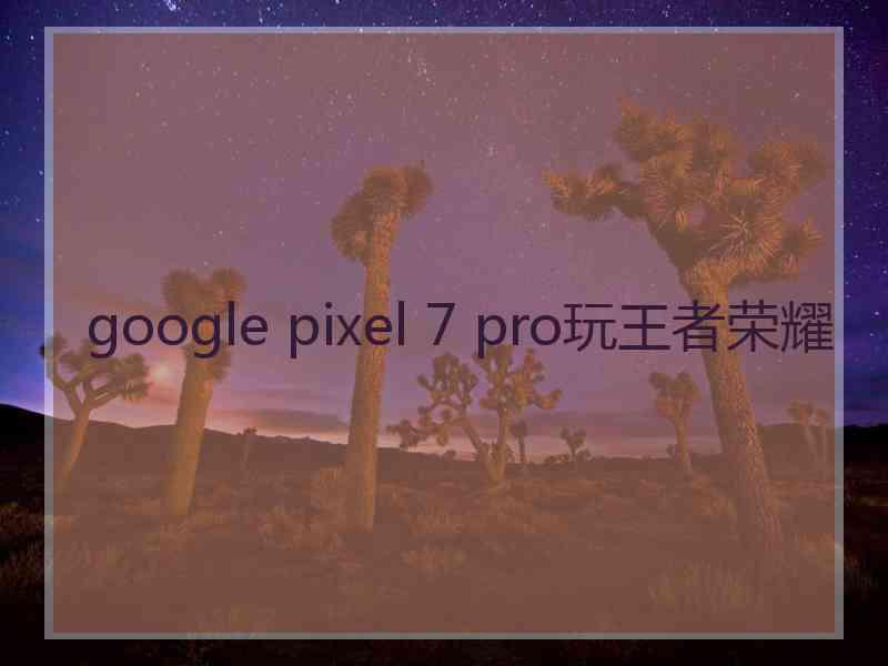 google pixel 7 pro玩王者荣耀