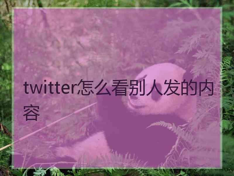 twitter怎么看别人发的内容