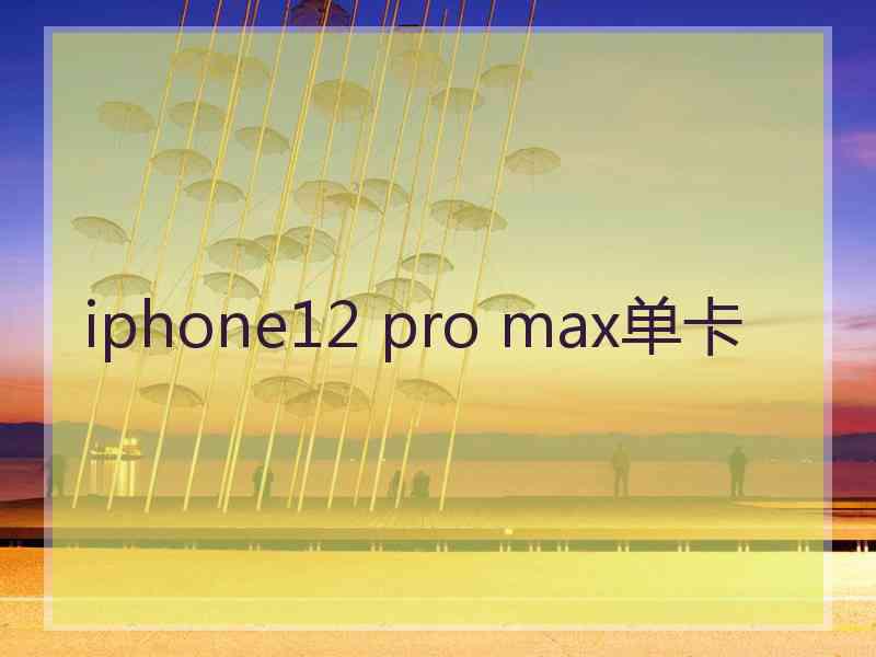 iphone12 pro max单卡