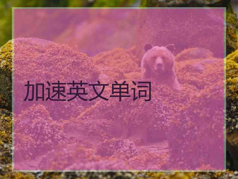 加速英文单词