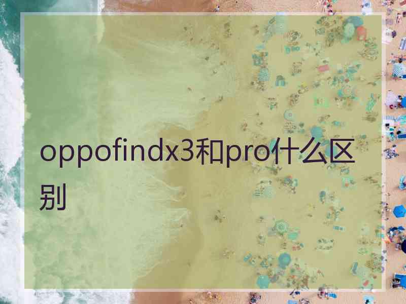 oppofindx3和pro什么区别