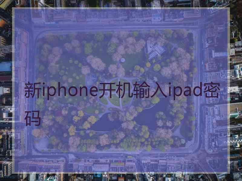 新iphone开机输入ipad密码