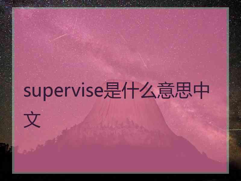 supervise是什么意思中文