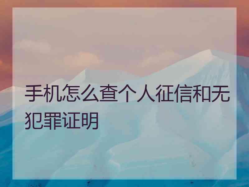 手机怎么查个人征信和无犯罪证明