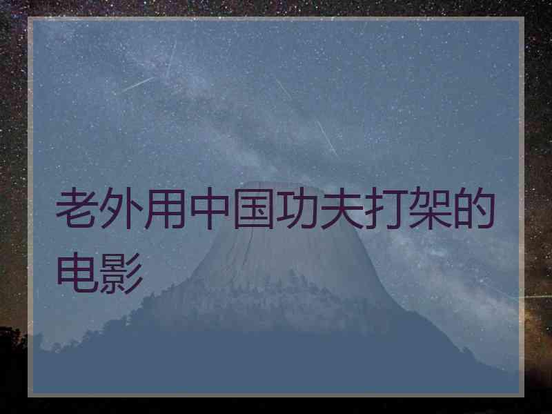 老外用中国功夫打架的电影