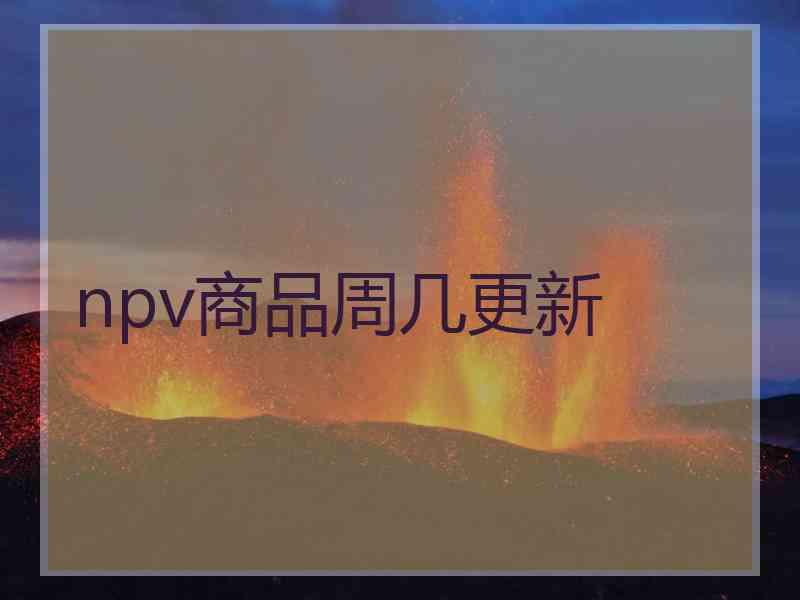 npv商品周几更新