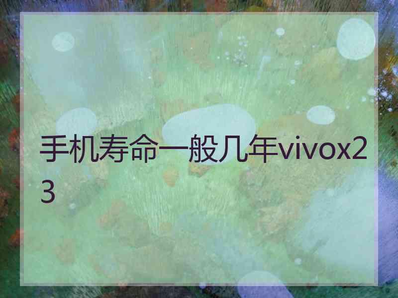 手机寿命一般几年vivox23