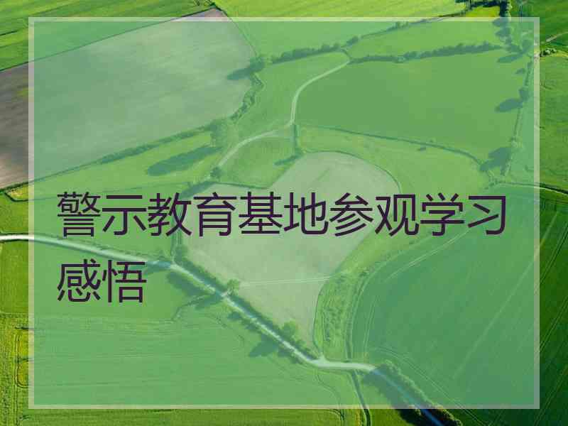 警示教育基地参观学习感悟