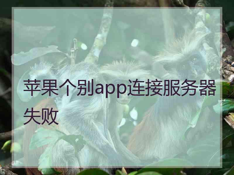 苹果个别app连接服务器失败