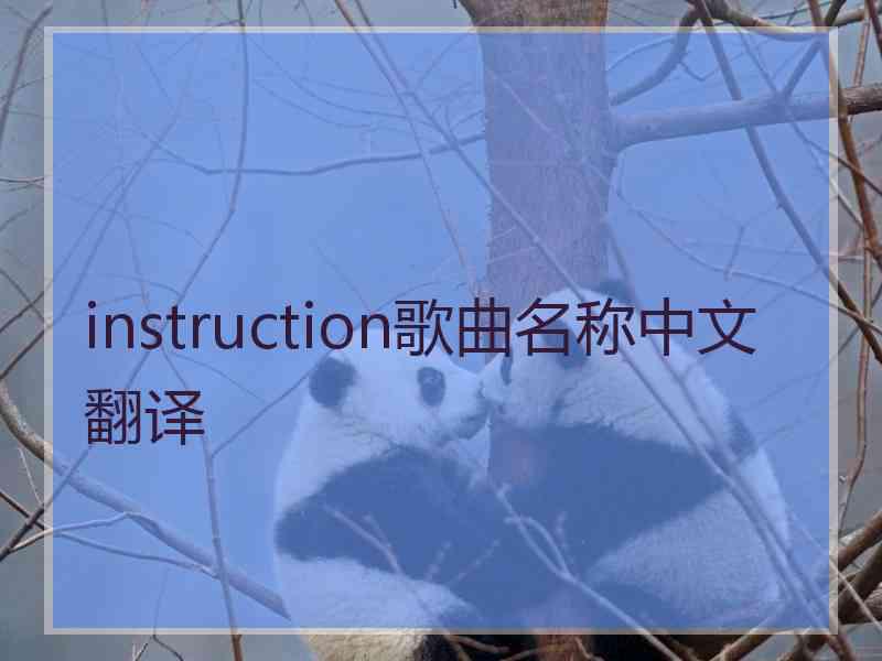 instruction歌曲名称中文翻译