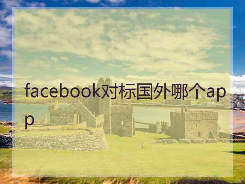 facebook对标国外哪个app