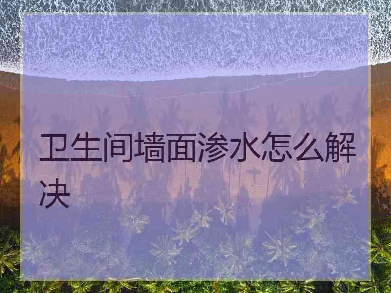 卫生间墙面渗水怎么解决