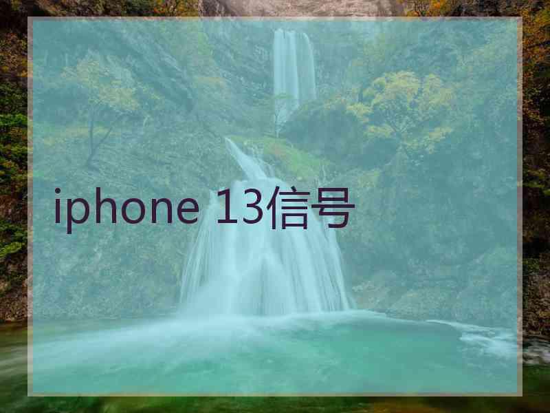 iphone 13信号