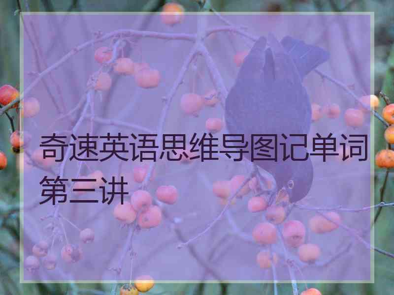 奇速英语思维导图记单词第三讲