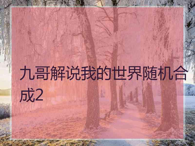 九哥解说我的世界随机合成2