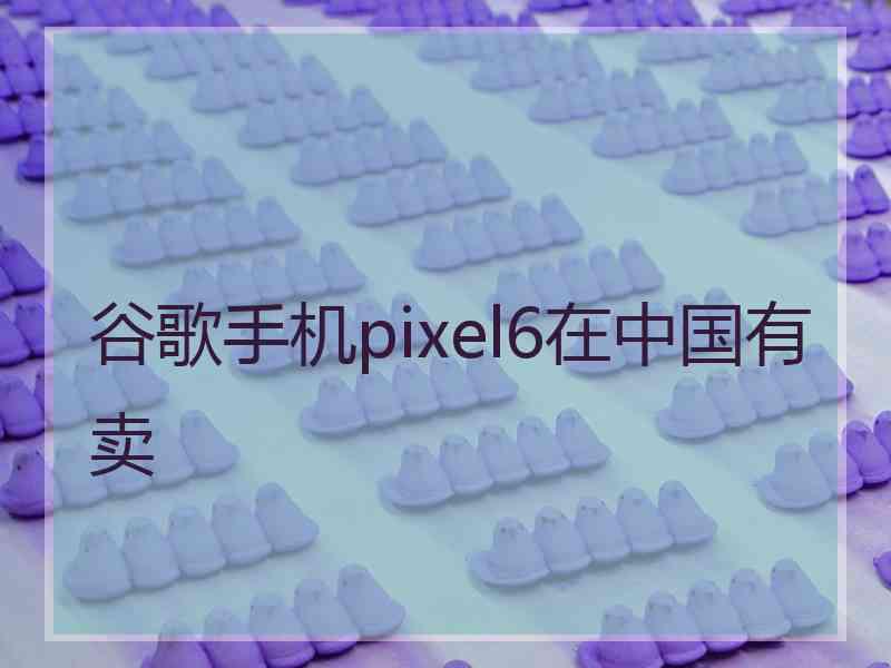 谷歌手机pixel6在中国有卖