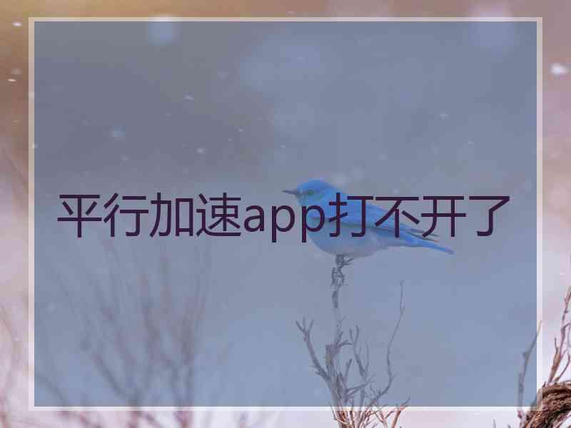 平行加速app打不开了