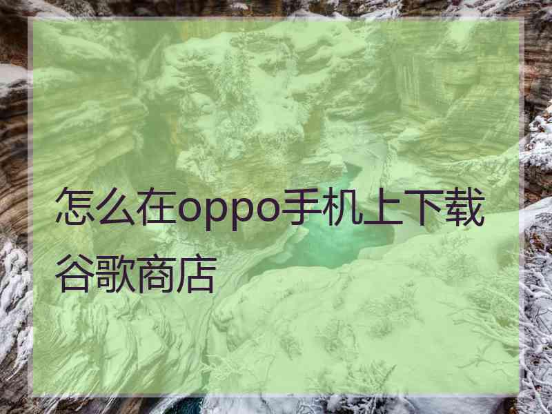 怎么在oppo手机上下载谷歌商店