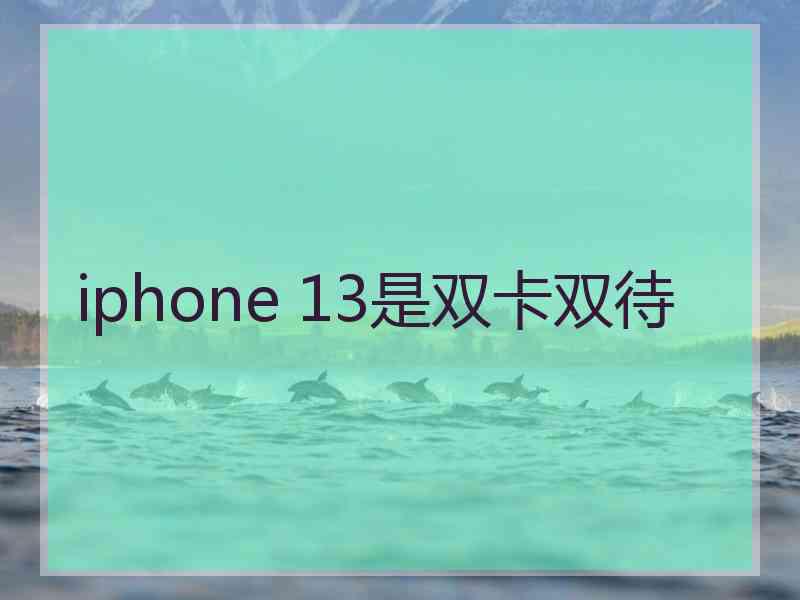 iphone 13是双卡双待